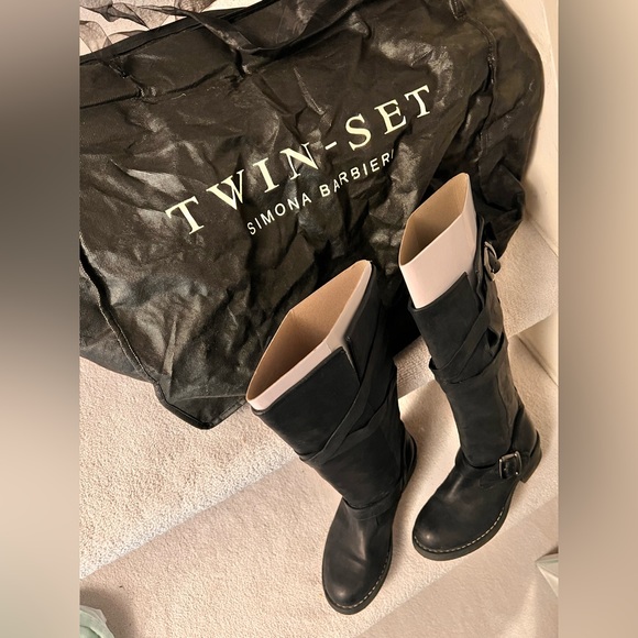 Twin-Set Simona Barbieri leather black boots - Picture 3 of 6